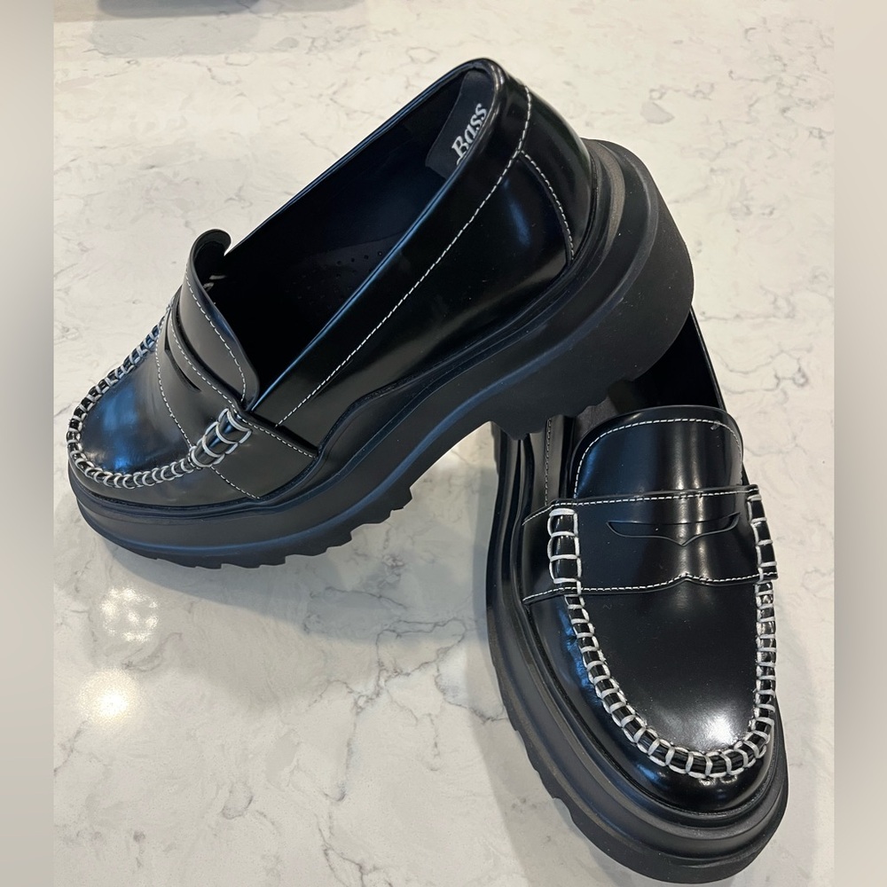 Never worn black platform loafers. Originally purchased from Anthropologie!